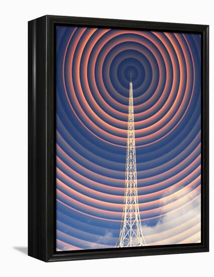 Radio Mast with Radio Waves-Mehau Kulyk-Framed Premier Image Canvas