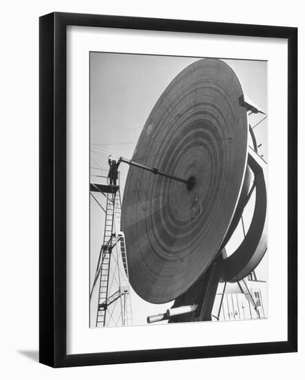 Radio Telescope Antennae Sitting at Naval Research Lab-Fritz Goro-Framed Photographic Print