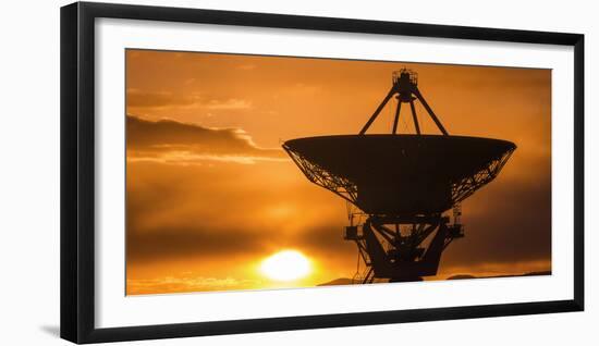 Radio telescope at sunset, Socorro, New Mexico, USA-Russ Bishop-Framed Photographic Print