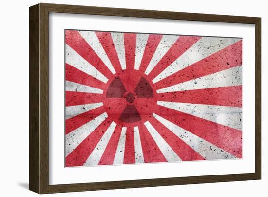Radioactive Old Japan Flag-Thomaspajot-Framed Art Print