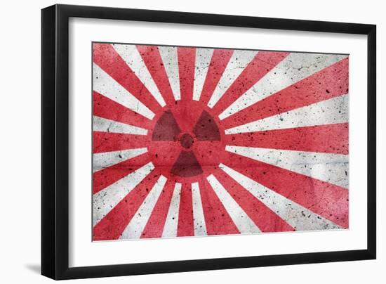 Radioactive Old Japan Flag-Thomaspajot-Framed Art Print