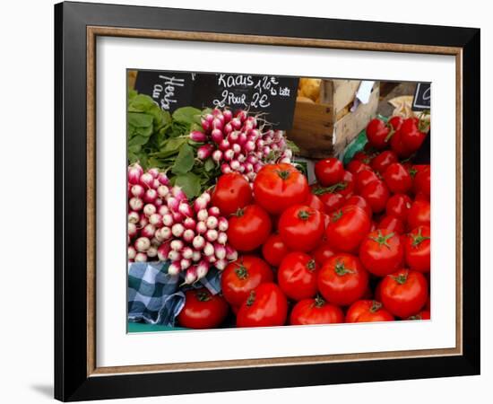 Radishes and Tomatoes on a Market Stall, France, Europe-Richardson Peter-Framed Photographic Print