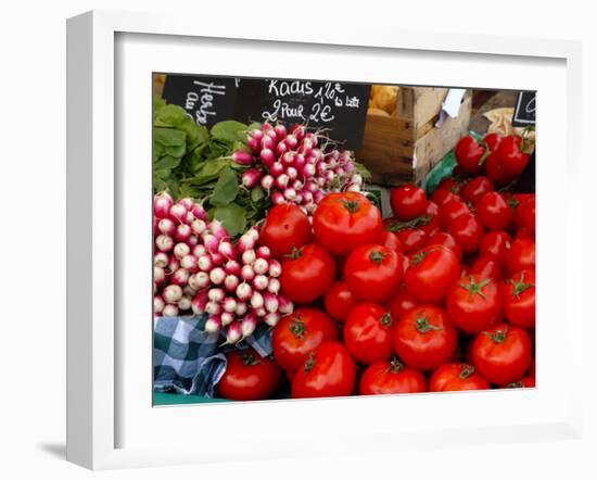 Radishes and Tomatoes on a Market Stall, France, Europe-Richardson Peter-Framed Photographic Print