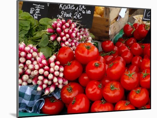 Radishes and Tomatoes on a Market Stall, France, Europe-Richardson Peter-Mounted Photographic Print