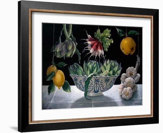 Radishes, Artichokes and Garlic-ELEANOR FEIN-Framed Giclee Print