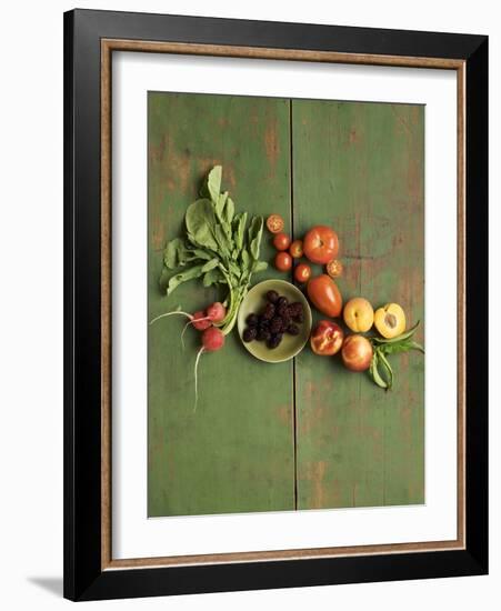 Radishes, Blackberries, Tomatoes and Nectarines-Louise Lister-Framed Photographic Print