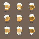 Beer Glass Hipster Character - Barflies. Beer Types Stylized Vector Illustrations.-radoma-Stretched Canvas