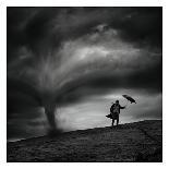 Man in the Wind-Radovan Skohel-Framed Premier Image Canvas