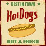 Vintage Hot Dog Grunge Poster-radubalint-Art Print