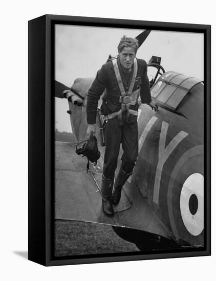 Raf Ace Pilot, South African Albert G. Lewis, After an Engagement with Enemy Planes-William Vandivert-Framed Premier Image Canvas