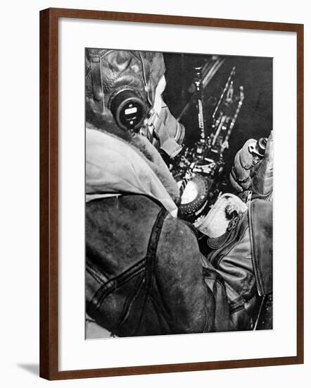 RAF Bomb-Aimer at His Position; Second World War, 1943-null-Framed Photographic Print