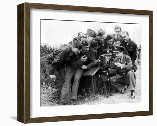 Raf Squadron with their Dog-Associated Newspapers-Framed Photo