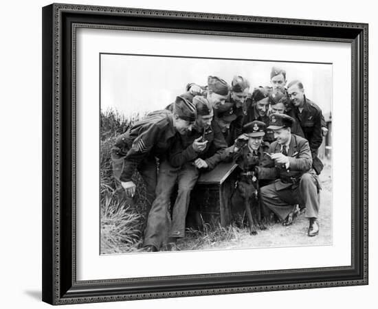 Raf Squadron with their Dog-Associated Newspapers-Framed Photo