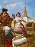 Courting at a Ring-Shaped Pastry Stall at the Seville Fair-Rafael Benjumea-Framed Premier Image Canvas