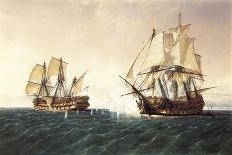 Combat Between the Spanish Ship 'Catalan' and the British Ship 'Mary' in 1819, 1888-Rafael Monleon Y Torres-Framed Giclee Print