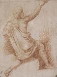 Etude pour la Madone d'Albe. Homme assis vêtu d'une chemise, jambes nues-Raffaello Sanzio-Giclee Print