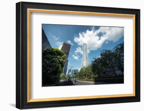 Raffles City is one of Hangzhou's newest and tallest skyscrapers, Hangzhou, China, Asia-Andreas Brandl-Framed Photographic Print