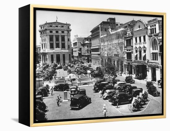 Raffles Square in Singapore-Carl Mydans-Framed Premier Image Canvas