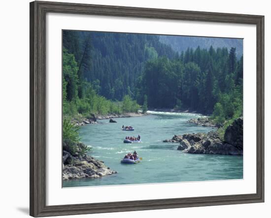 Rafters Along the Middle Fork of the Flathead River, Glacier National Park, Montana, USA-Jamie & Judy Wild-Framed Photographic Print