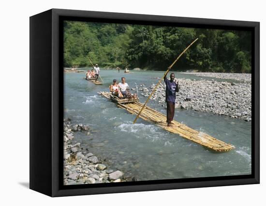 Rafting on Rio Grande, Port Antonio, Jamaica, West Indies, Central America-Sergio Pitamitz-Framed Premier Image Canvas