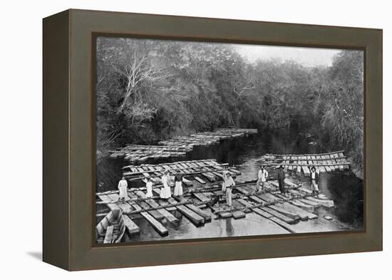 Rafts on the Tebicuary-Mi River, Paraguay, 1911-null-Framed Premier Image Canvas