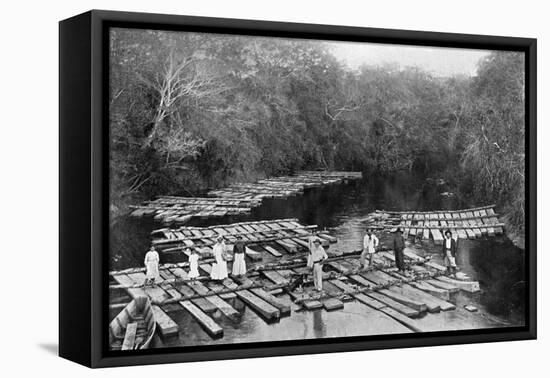 Rafts on the Tebicuary-Mi River, Paraguay, 1911-null-Framed Premier Image Canvas
