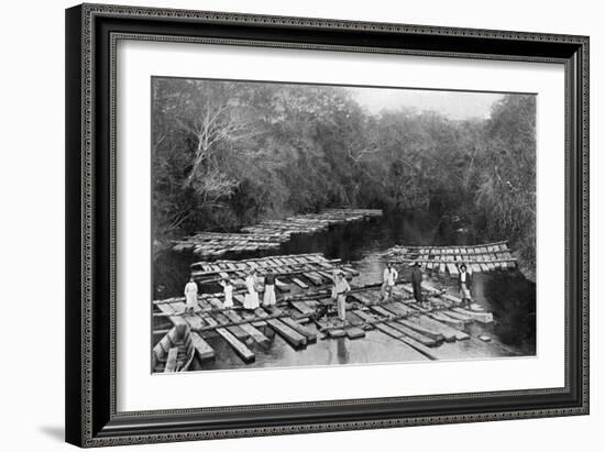 Rafts on the Tebicuary-Mi River, Paraguay, 1911-null-Framed Giclee Print