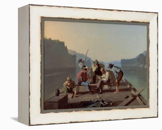 Raftsmen Playing Cards, 1847-George Caleb Bingham-Framed Premier Image Canvas