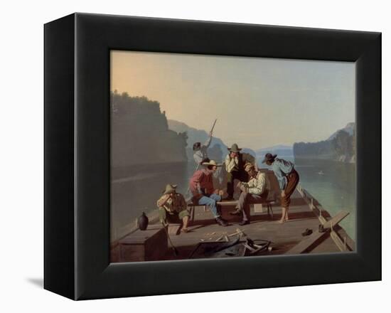 Raftsmen Playing Cards, 1847-George Caleb Bingham-Framed Premier Image Canvas