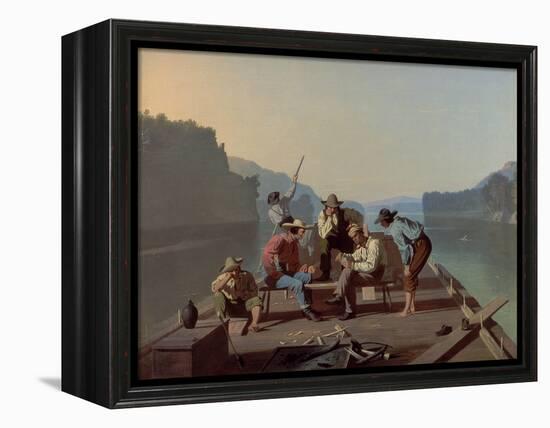 Raftsmen Playing Cards, 1847-George Caleb Bingham-Framed Premier Image Canvas