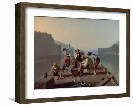 Raftsmen Playing Cards, 1847-George Caleb Bingham-Framed Giclee Print