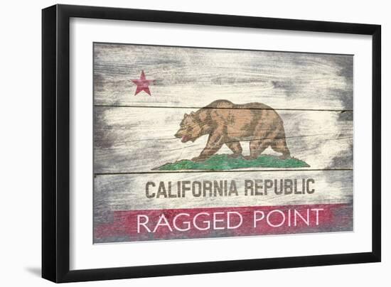 Ragged Point, California - California State Flag - Barnwood Painting-Lantern Press-Framed Art Print