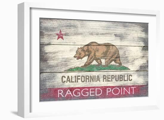 Ragged Point, California - California State Flag - Barnwood Painting-Lantern Press-Framed Art Print