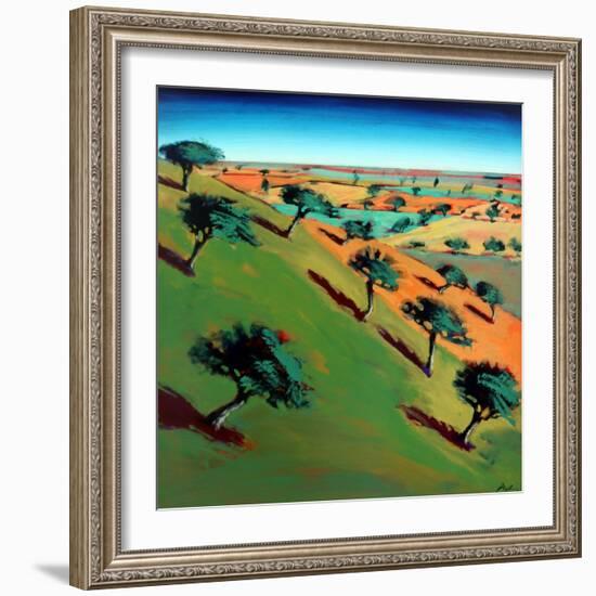Ragged Stone Hill, 2019 (Acrylic on Paper)-Paul Powis-Framed Giclee Print