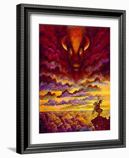 Raging Buffalo-Bill Bell-Framed Giclee Print