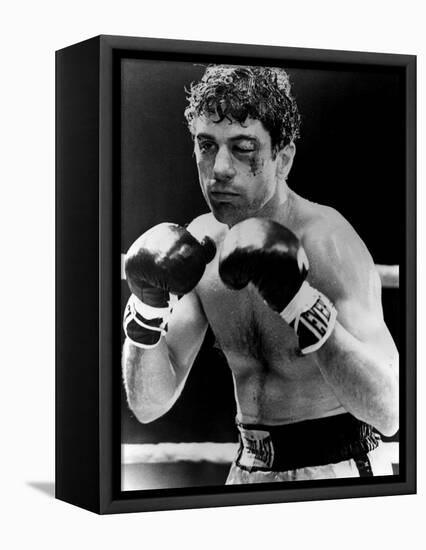 Raging Bull by Martin Scorsese with Robert by Niro, 1980 (b/w photo)-null-Framed Stretched Canvas