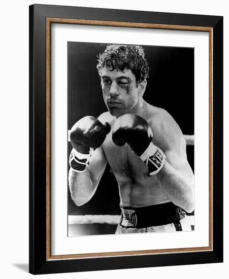 Raging Bull by Martin Scorsese with Robert by Niro, 1980 (b/w photo)-null-Framed Photo