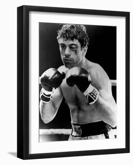 Raging Bull by Martin Scorsese with Robert by Niro, 1980 (b/w photo)-null-Framed Photo