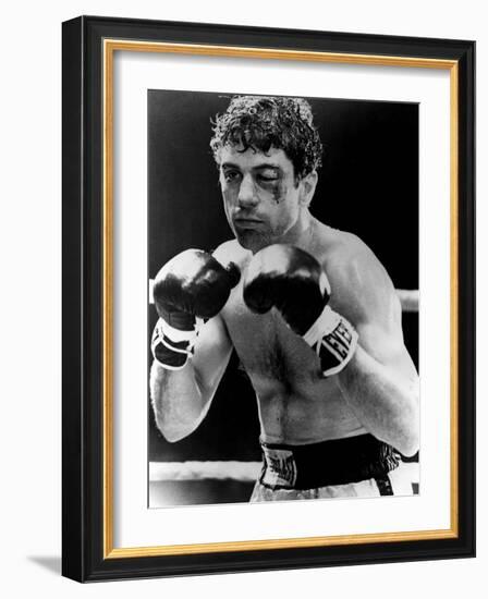 Raging Bull by Martin Scorsese with Robert by Niro, 1980 (b/w photo)-null-Framed Photo