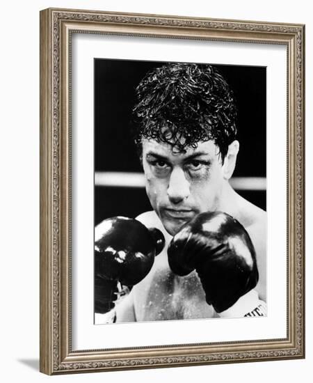 Raging Bull by Martin Scorsese with Robert by Niro, 1980 (b/w photo)-null-Framed Photo