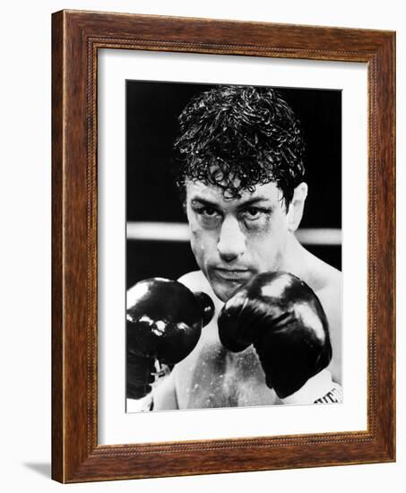 Raging Bull by Martin Scorsese with Robert by Niro, 1980 (b/w photo)-null-Framed Photo