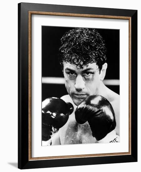 Raging Bull by Martin Scorsese with Robert by Niro, 1980 (b/w photo)-null-Framed Photo