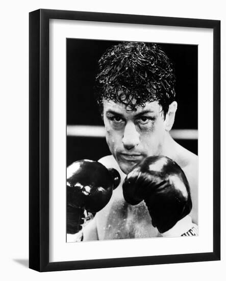 Raging Bull by Martin Scorsese with Robert by Niro, 1980 (b/w photo)-null-Framed Photo