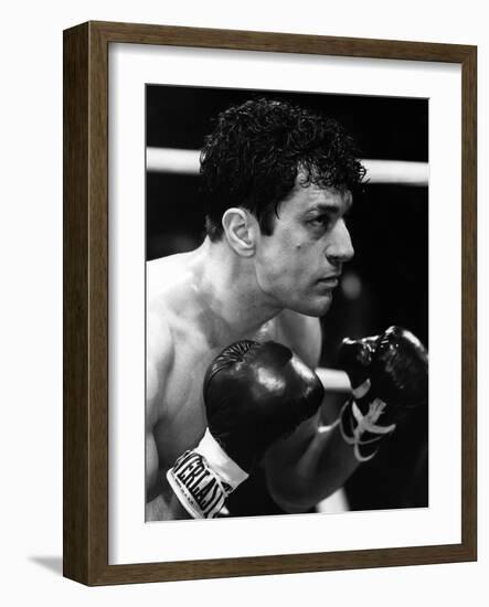 Raging Bull by Martin Scorsese with Robert by Niro, 1980 (b/w photo)-null-Framed Photo