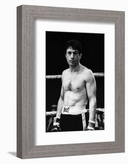 Raging Bull by Martin Scorsese with Robert by Niro, 1980 (b/w photo)-null-Framed Photo