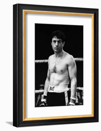 Raging Bull by Martin Scorsese with Robert by Niro, 1980 (b/w photo)-null-Framed Photo