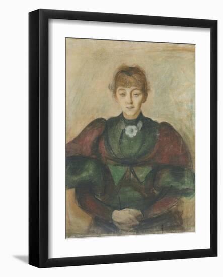 Ragnhild Backstrom, C.1894 (Pastel on Canvas)-Edvard Munch-Framed Giclee Print