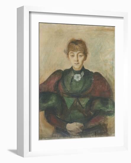 Ragnhild Backstrom, C.1894 (Pastel on Canvas)-Edvard Munch-Framed Giclee Print