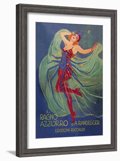 Ragno Azzurro (The Blue Spider)-Leopoldo Metlicovitz-Framed Art Print