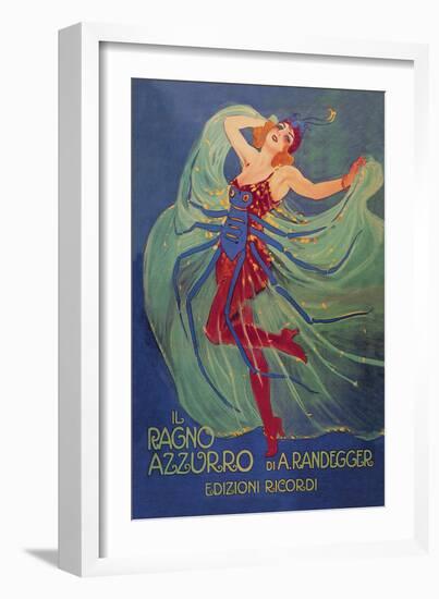 Ragno Azzurro (The Blue Spider)-Leopoldo Metlicovitz-Framed Art Print